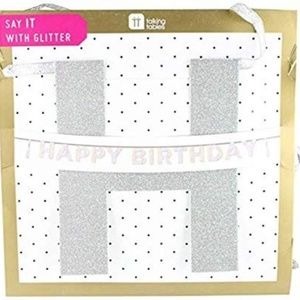 🔴Iridescent Happy Birthday Banner W/Tassels